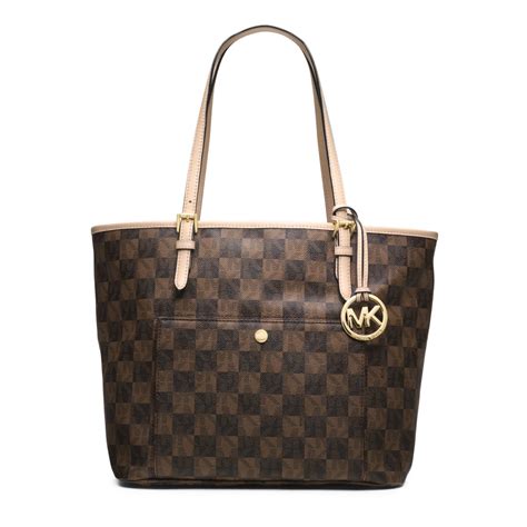 michael kors jet set checkerboard large tote